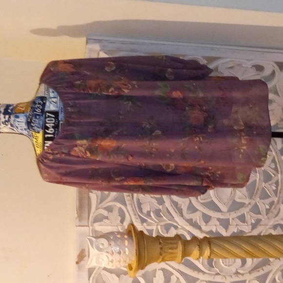 CHAPS EST. 1978 Women's Floral Lightweight Flowing Dress Style Blouse SZ 1X - Picture 13 of 15